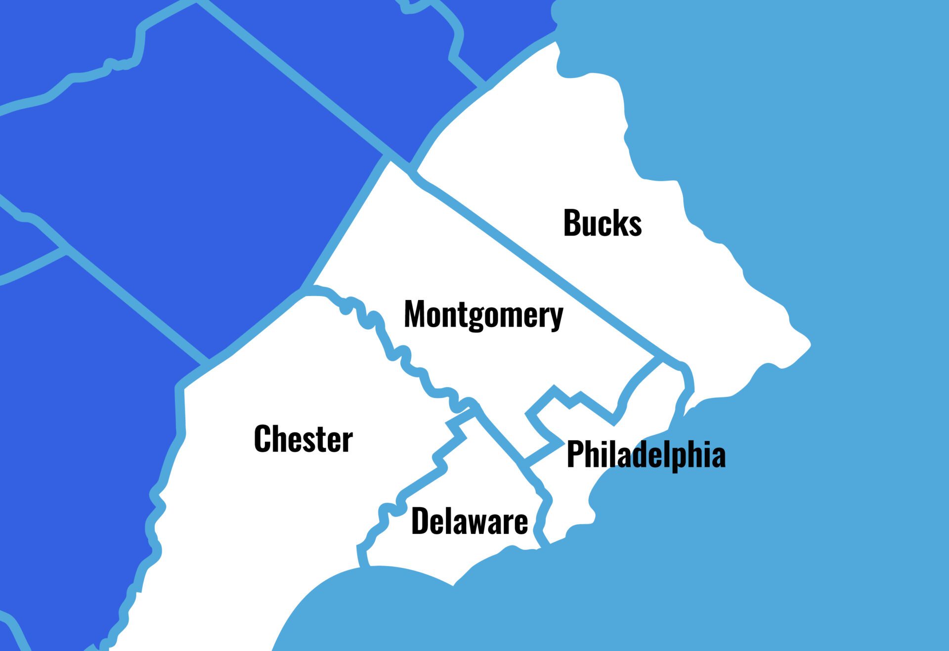 county map of Pennsylvania
